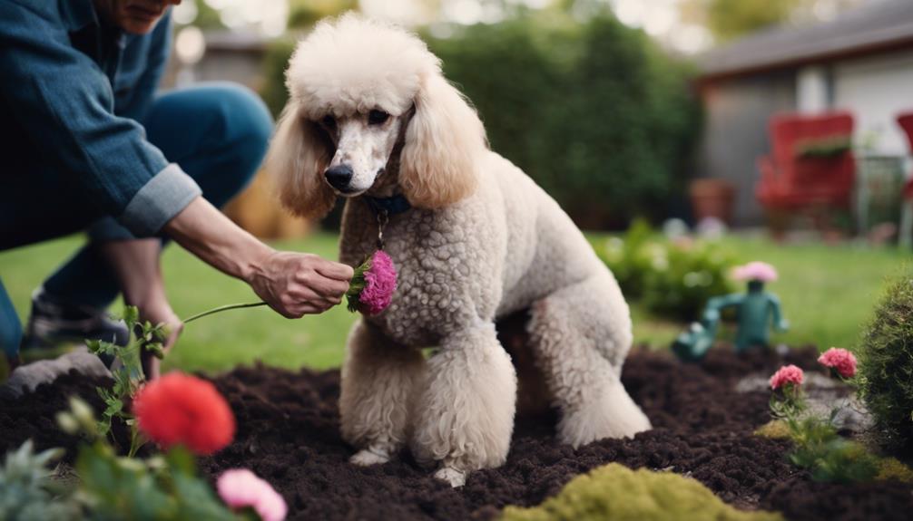 addressing poodle digging behavior