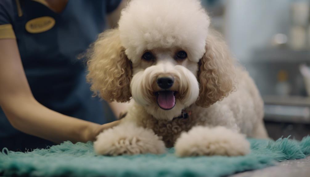 grooming a poodle dog