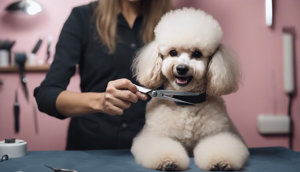 grooming poodle puppy s fur