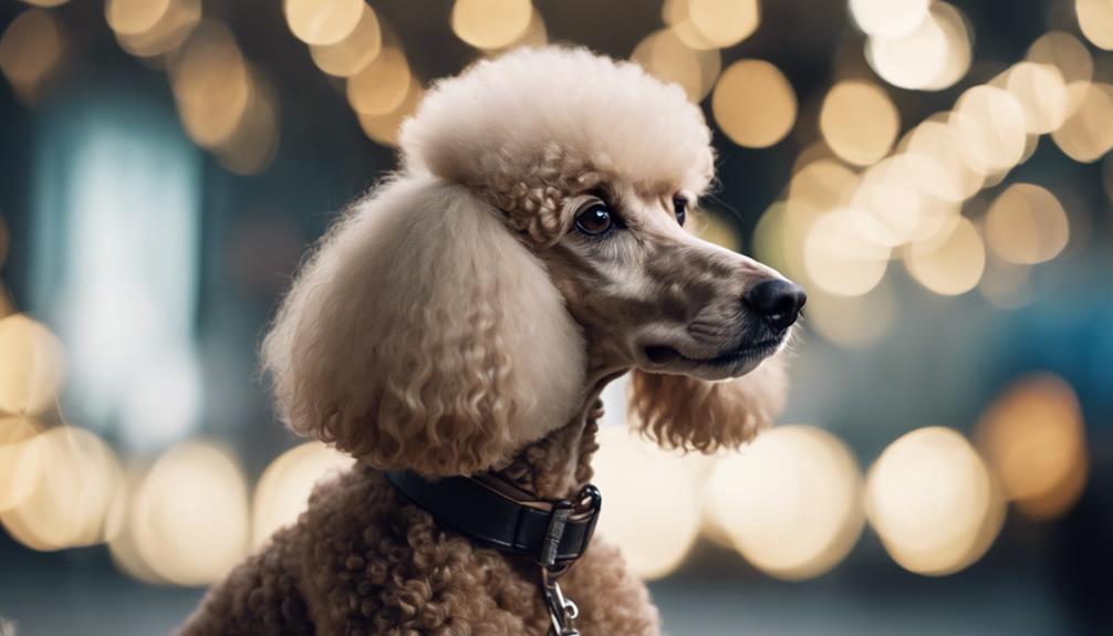 keen poodle watches attentively