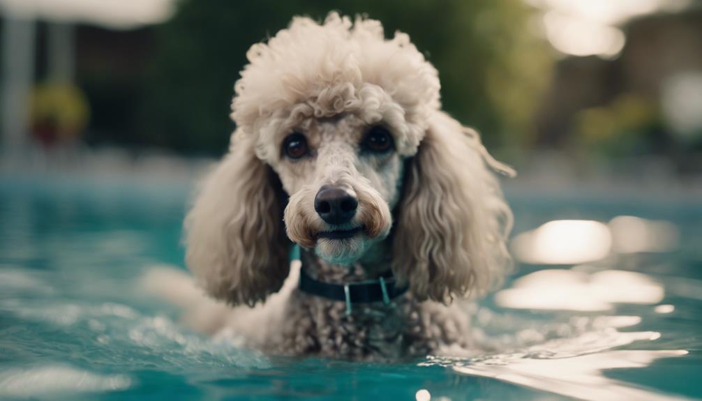 poodle s impressive swimming skills