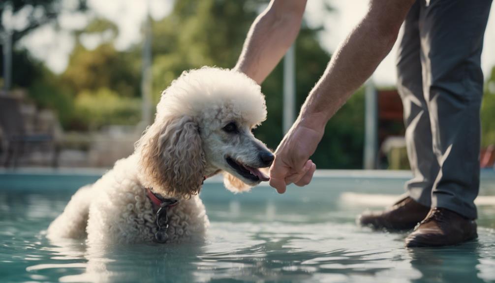 training a poodle to swim